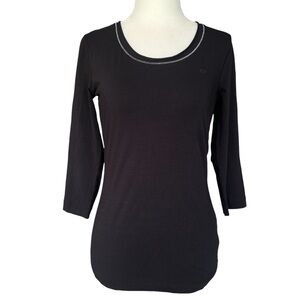Escada Sport Black Scoop Neck 3/4 Length Tee
